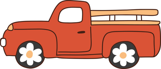 Groovy red truck