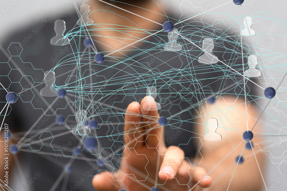 Poster Abstract network of physical devices on the Internet using a network connection with statistics numbers 3d illustration