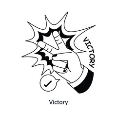 Victory Outline concepts style illustration. EPS 10 File