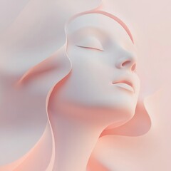 Minimalist portrait, sleek lines, soft gradients, 3D illustration