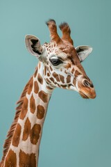 Naklejka premium Giraffe side portrait wildlife animal mammal.