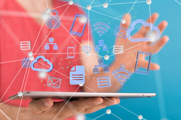 Protect Cloud Information Data Concept..