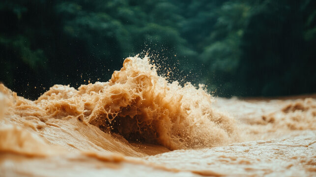 Water rushing down a hillside after a heavy rainstorm