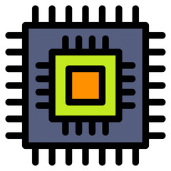 Vector Icon Chip, electronics, processor, circuit, cpu