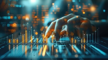 Business performance with clear arrow highlights, arrows illustrated as detailed indicators on performance graphs, background featuring professional financial elements.