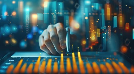 Business performance with clear arrow highlights, arrows illustrated as detailed indicators on performance graphs, background featuring professional financial elements.