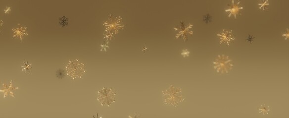 Golden Snowflakes Falling