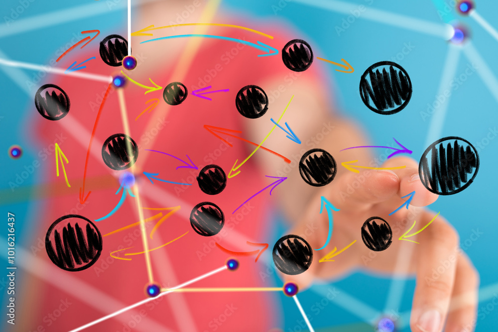 Aufkleber conference digital network and data concept 3d