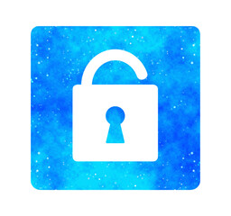 青い星空｜開いた南京錠マーク