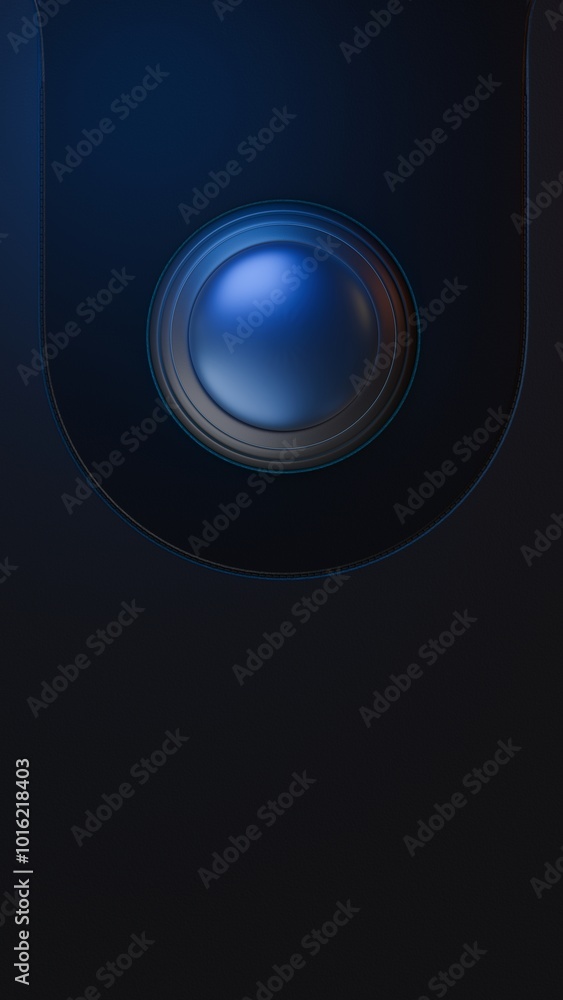 Poster push start button that works with smart key to unlock or start the engine. 3d render