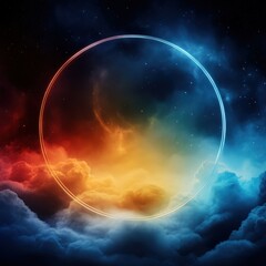 Obraz premium Glowing Circle in Cosmic Clouds.