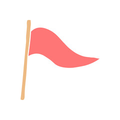 red flag cartoon icon