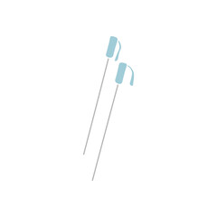 ski poles cartoon icon