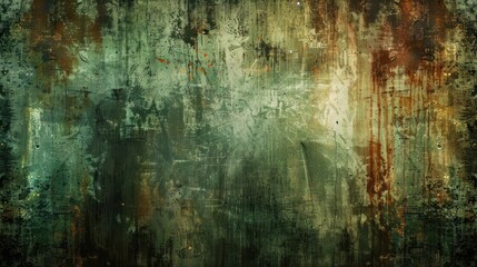 Obraz premium Abstract Grunge Texture with Green and Brown Tones