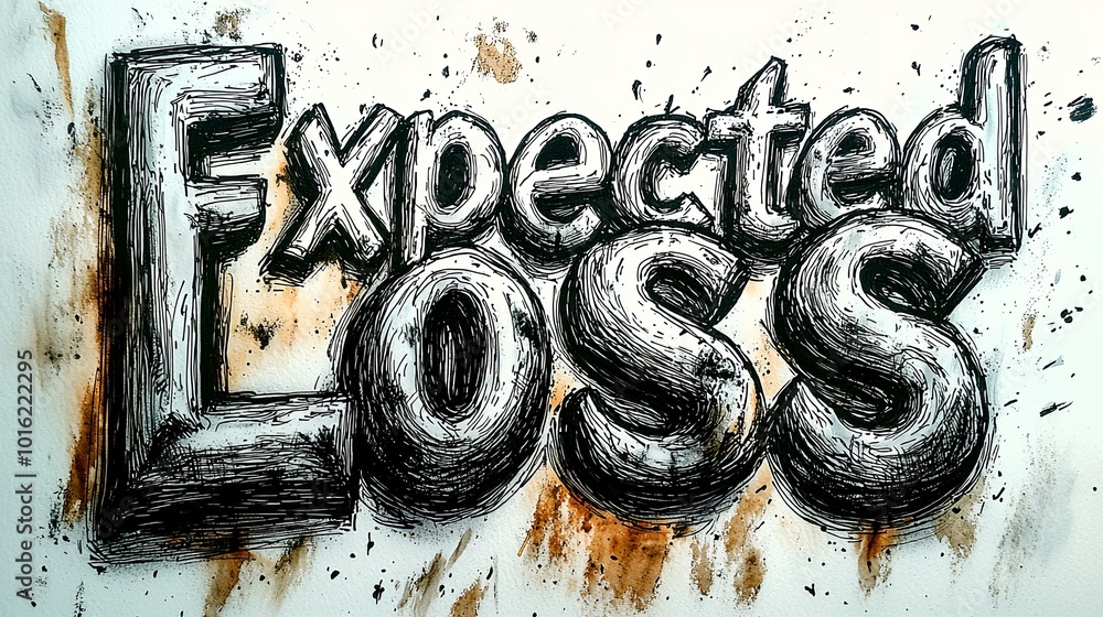 Poster grunge style handwritten expected loss text on textured background