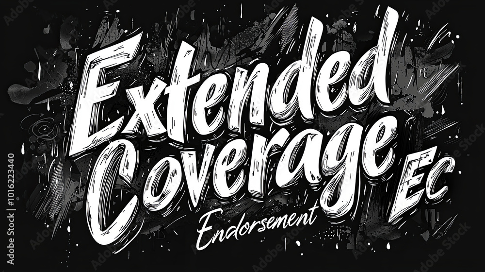 Poster grunge style lettering of extended coverage endorsement design