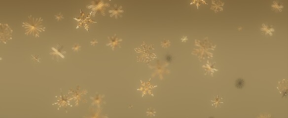 Golden Snowflakes Falling