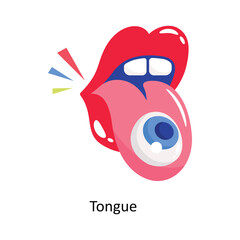 Tongue doodle vector outline Sticker. EPS 10 file