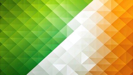 Green, orange, white abstract geometric background for presentation