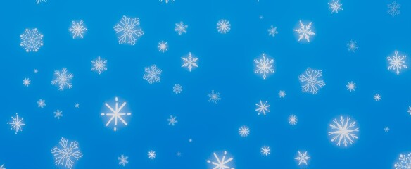 Winter Wonderland - Snowflakes on Blue Sky