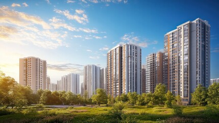 Real condominium under construction architecture building building complex.