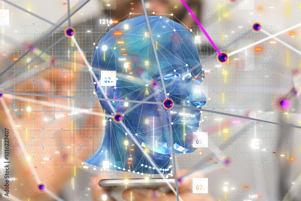Aufkleber digital medical futuristic interface 3d rendering - 3d