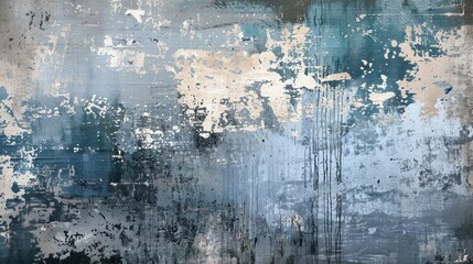 Fototapeta premium Abstract Blue and Gray Weathered Wall Texture