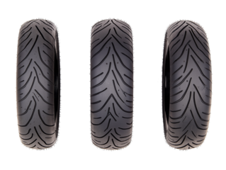 Schwarzes Set mit Profilabdrücken für Motorradreifen für Automobildesign und -analyse