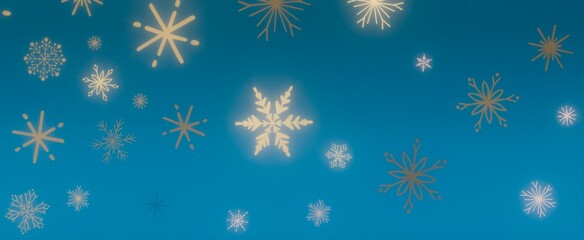 Snowflakes on a Blue Background
