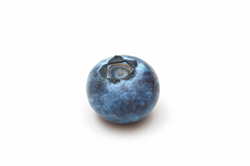 One ripe blueberry isolated on white background
