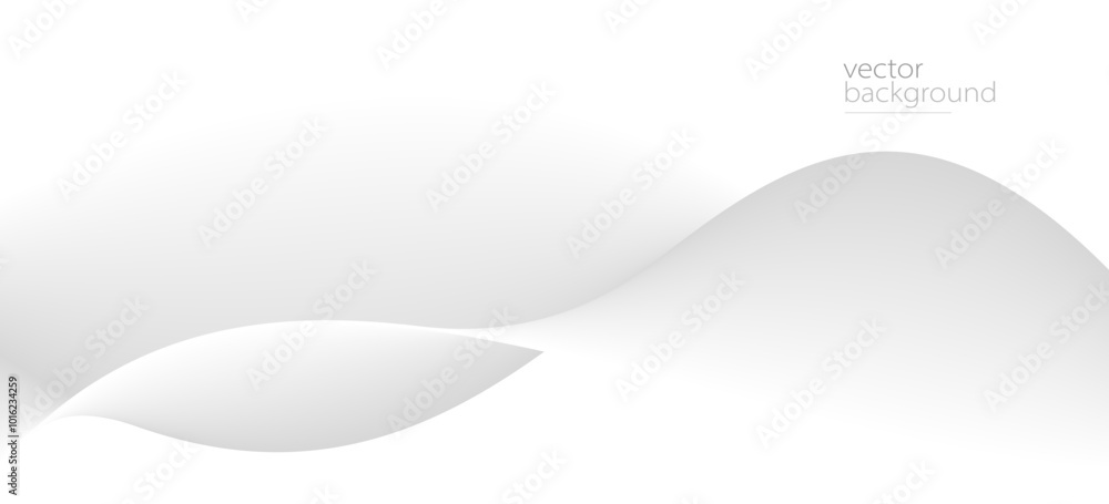 Poster smooth flow of wavy shape with gradient vector abstract background, light grey design curve line ene