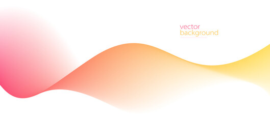 Curve shape flow vector abstract background in red and yellow gradient, motion art,