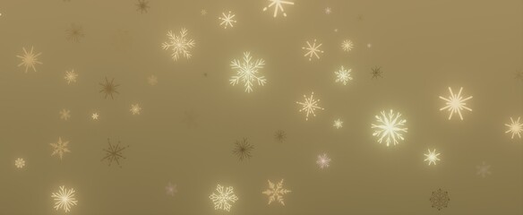 Snowflakes on a Golden Background