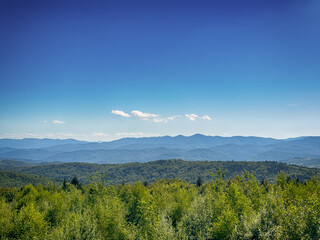 The landscape of Carpathian Mountains in the cloudy weather. Perfect weather condition in the summer season