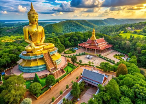 Explore Mukdahan's Statue of Naka and Majestic Buddha at Wat Phu Manorom - A Captivating Thai Heritage Experience