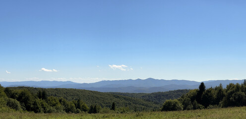 The landscape of Carpathian Mountains in the cloudy weather. Perfect weather condition in the summer season