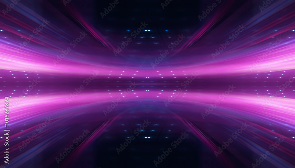Sticker abstract neon background with rays and spotlights.