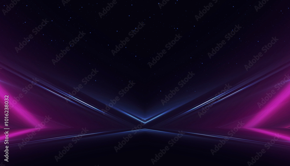 Canvas Prints abstract neon background with rays and spotlights.