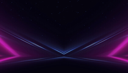 Abstract neon background with rays and spotlights.