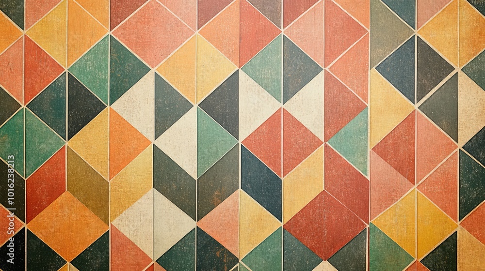 Poster stylish geometric pattern wallpaper featuring intricate shapes and modern design elements in a harmo