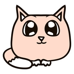 Home Cat Looks Adorable Happy Sweet Little Smile Face Kitten Pet Design Funny Cool Cartoon Cute Cats Lovers Comic Fun Love Kittens Adorable Feline Like Playful Kitties Fur Baby Illustration Paw Owners