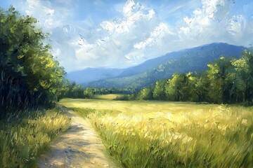 Obraz premium Abstract oil painting illustration background created with Generative AI