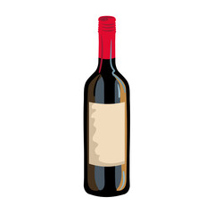 A bottle of wine. Vector illustration in an art style.