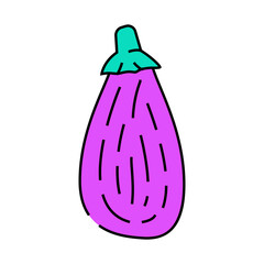 striped eggplant line icon vector. striped eggplant sign. isolated symbol illustration