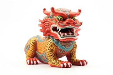 Chinese sycee animal white background representation.