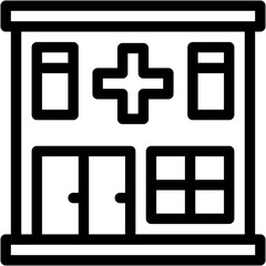 Obraz premium Vector Icon Hospital, Healthcare And Medical, Medical Care, Medical Assistance, Urban