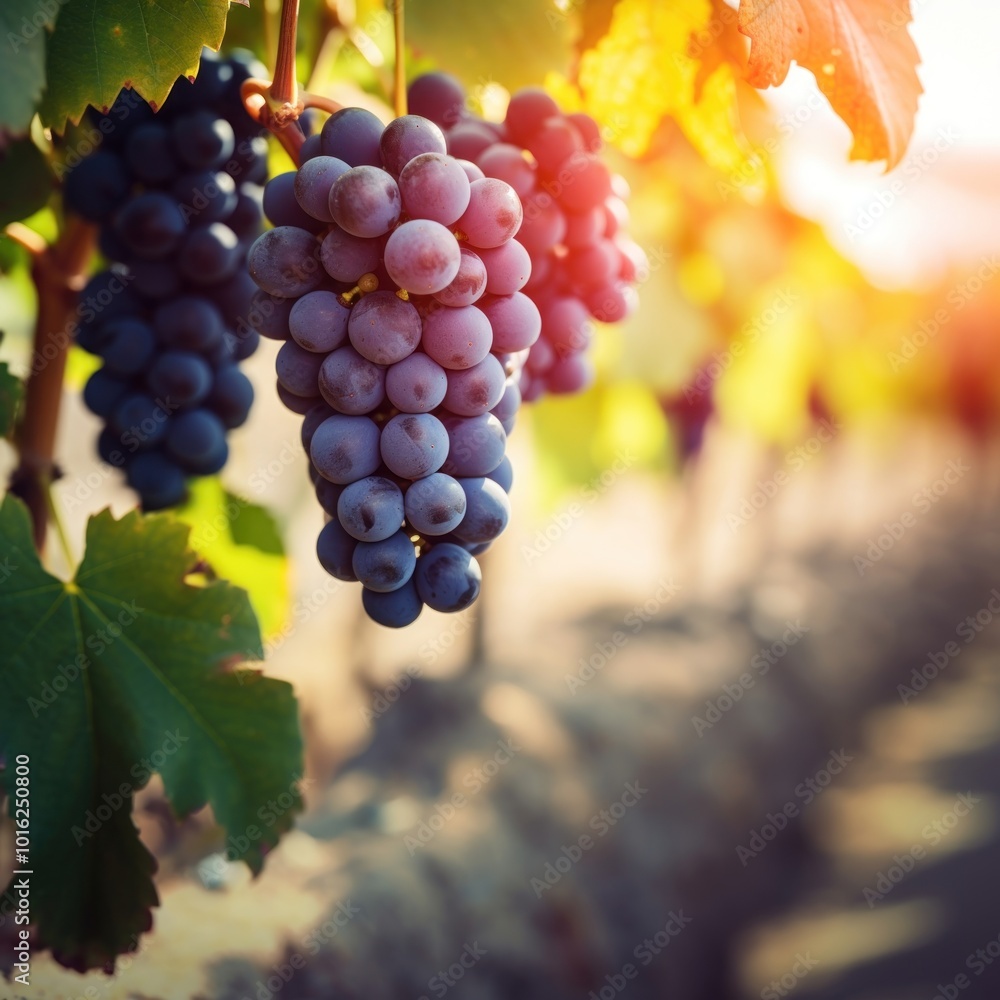 Canvas Prints close up photo of grapes in a vineyard.