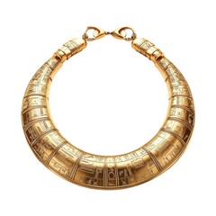 Egyptian gold collar with hieroglyphs and design