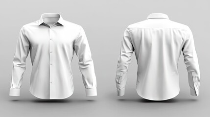 Mens classic black shirt with long sleeves and pockets on chest in half turn front