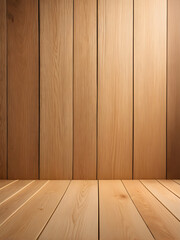 Naklejka premium Wooden wall and floor as a background. Texture of wood.